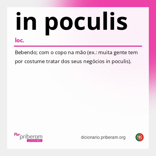 Significado de in poculis